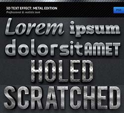 PS图层样式－10个金属风格的3D文本样式：3D Text Effect Metal Edition